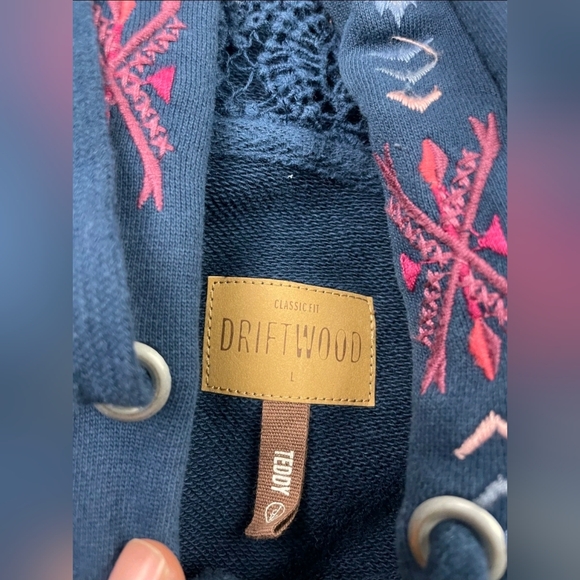 DRIFTWOOD Teddy Embroidered Floral Zip Up Hoodie - Picture 6 of 9